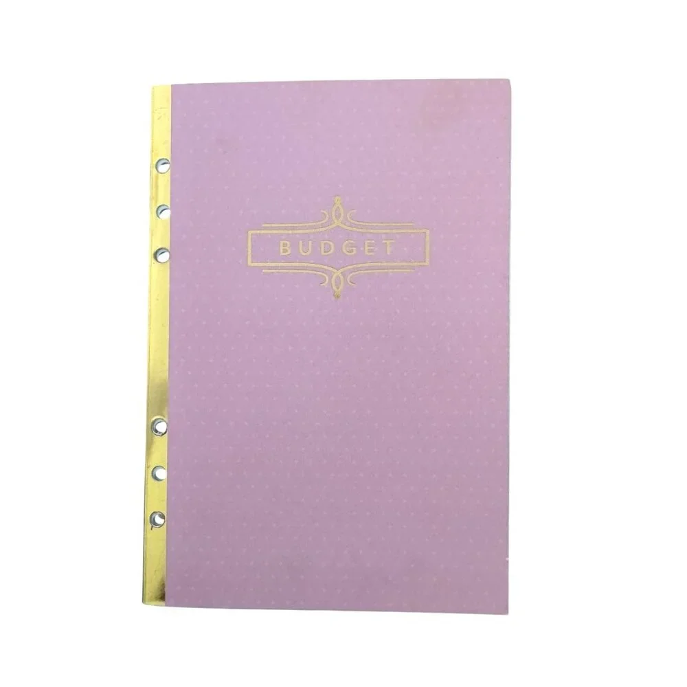 Recollections Budget Planner Inserts With Pink Cover & Gold Accents 40 Sheets 6-